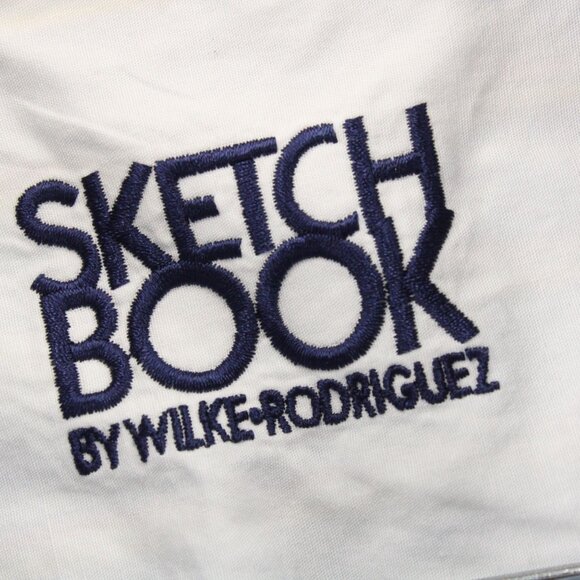 Sketch Book By Wilke Rodriguez Shirt Mens Medium M Blue Striped Button Down - Picture 5 of 9